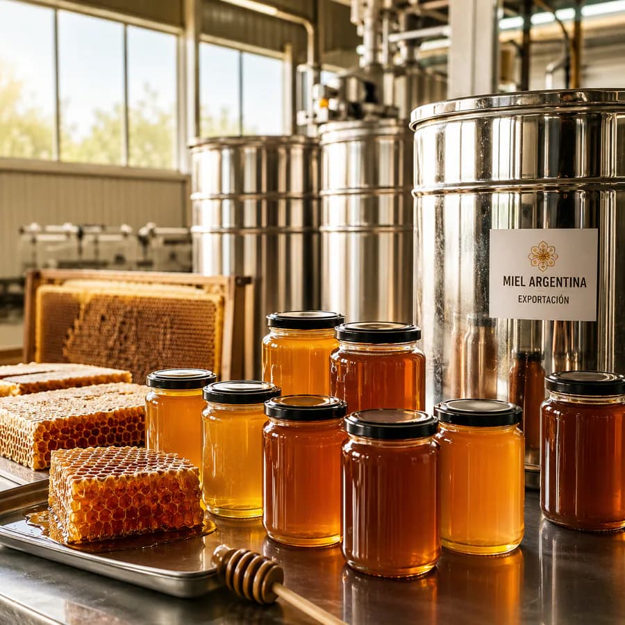 Miel de origen argentino preparados para exportación